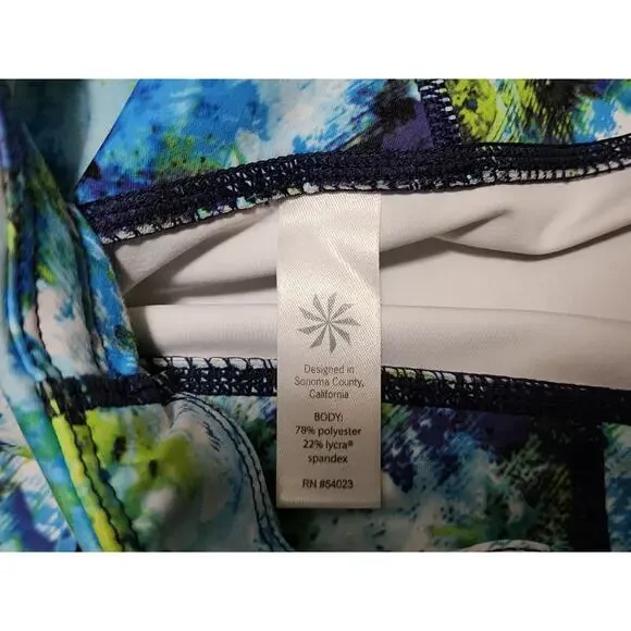 ATHLETA Women's S Sonar Tight Hypersonic Full Length Stretch Blue Green Gym Yoga - Picture 8 of 11